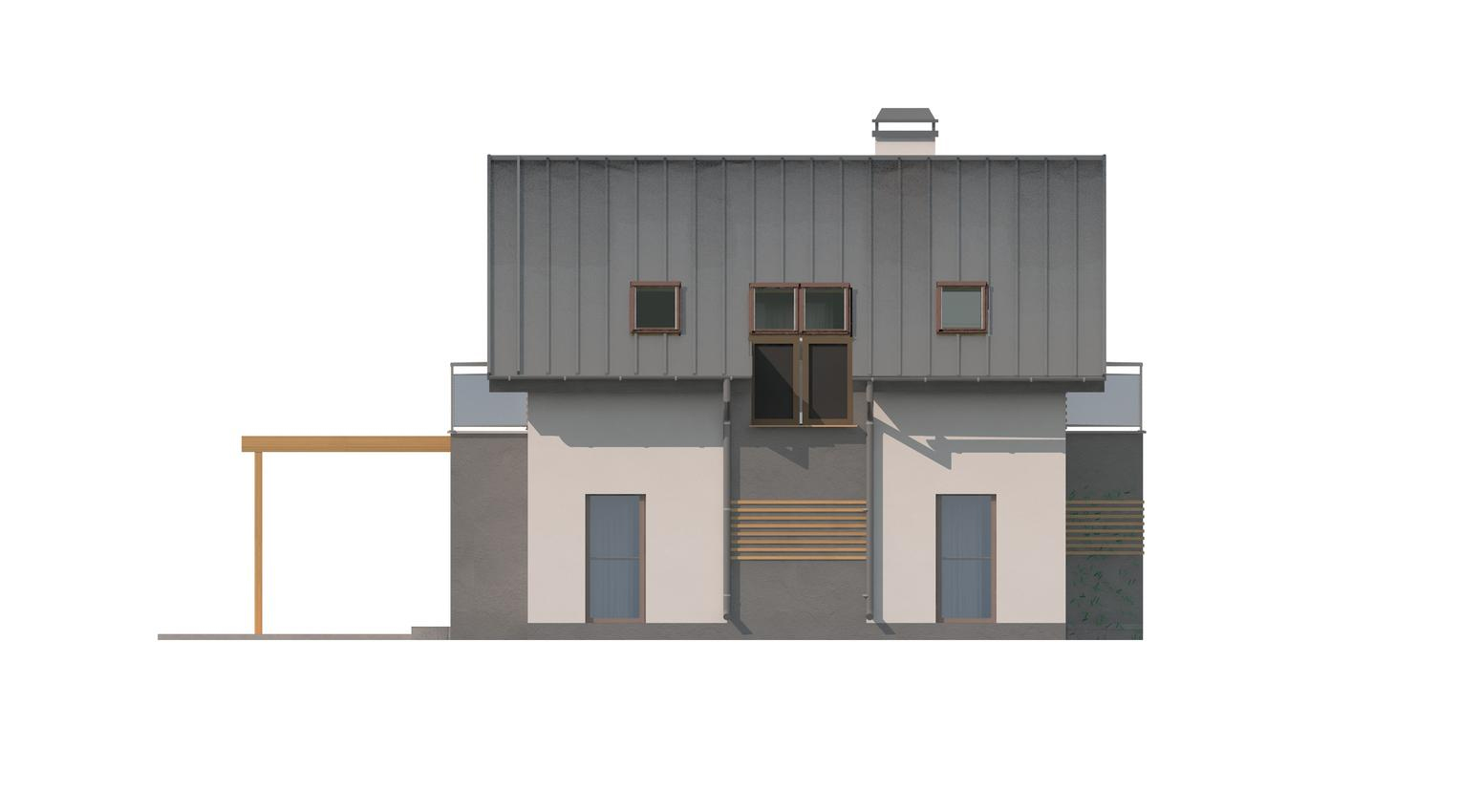 Проект дома из газобетона 10х10 с 3 спальнями и балконами ГБ-23